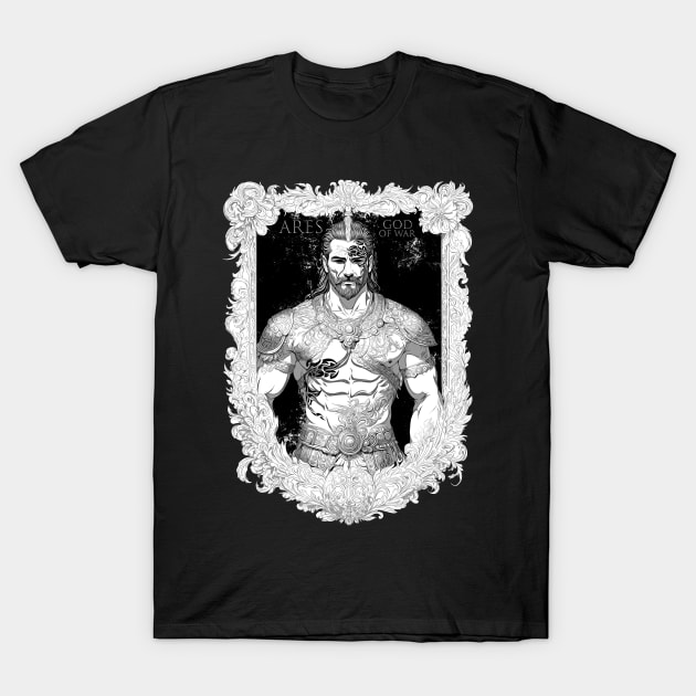 Ares God of War & Courage T-Shirt by Pictozoic